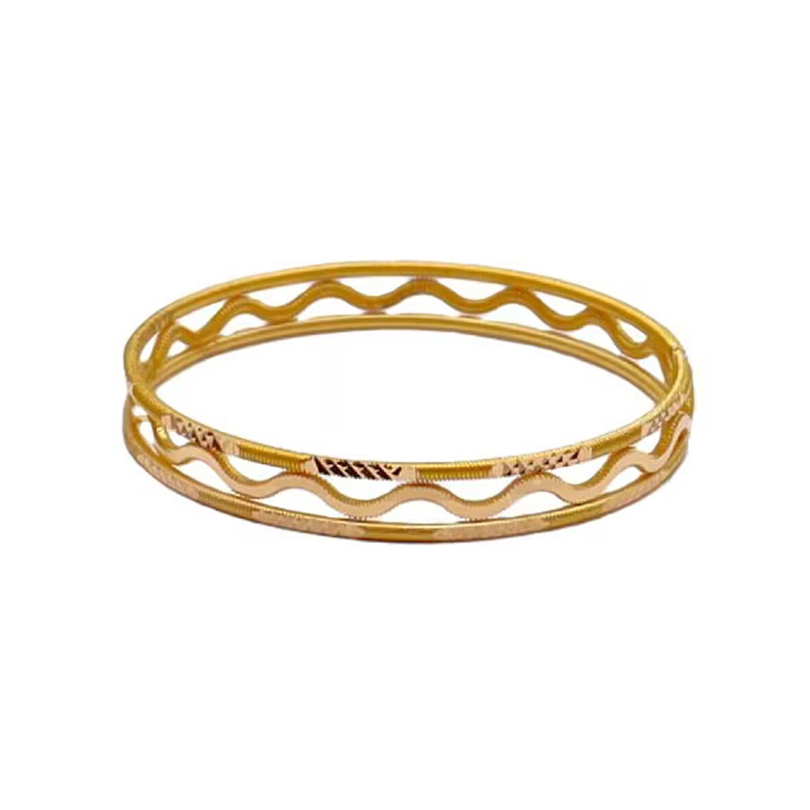 AgaKulche 30 gr 2'li Müjde ve 1 Zikzak 22 Ayar Altın Bilezik