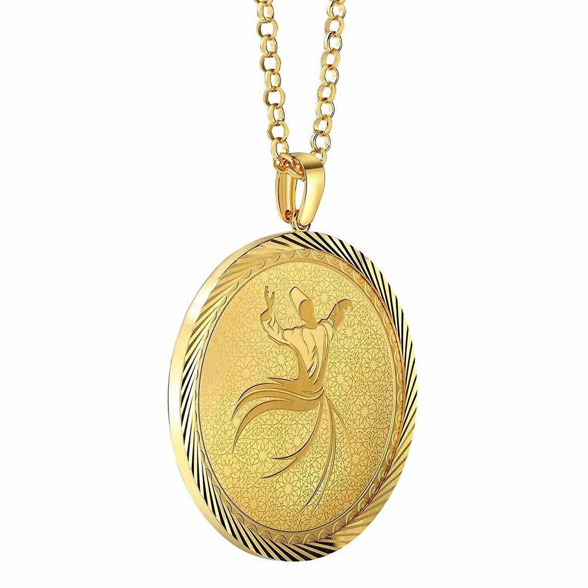 AgaKulche Mevlana 1 Ons Altın Çerçeve Kolye