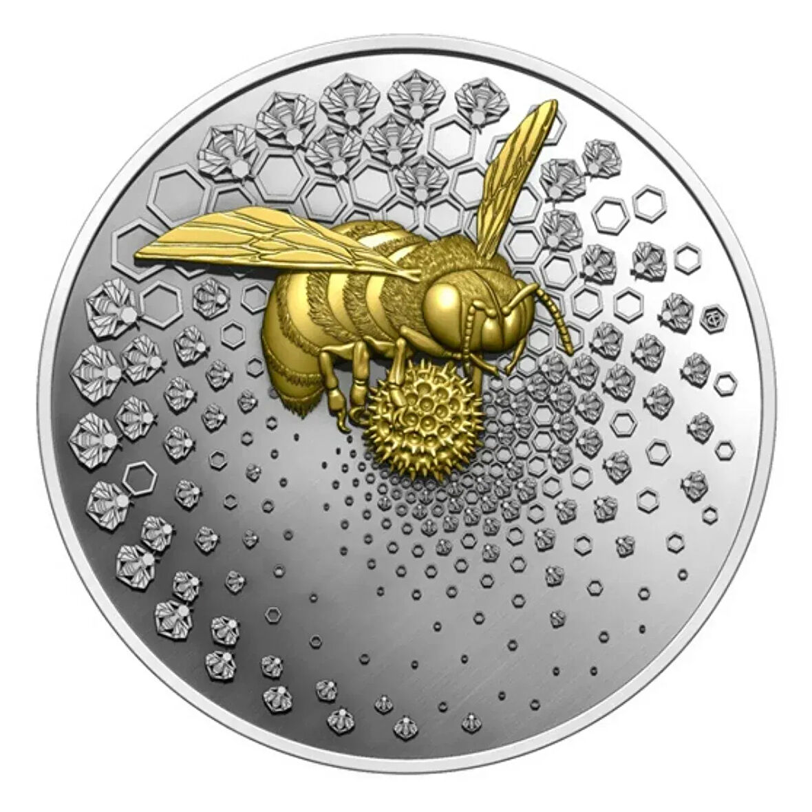 AgaKulche The Bee Dark 2023 Altın Kaplama Gümüş Sikke Coin