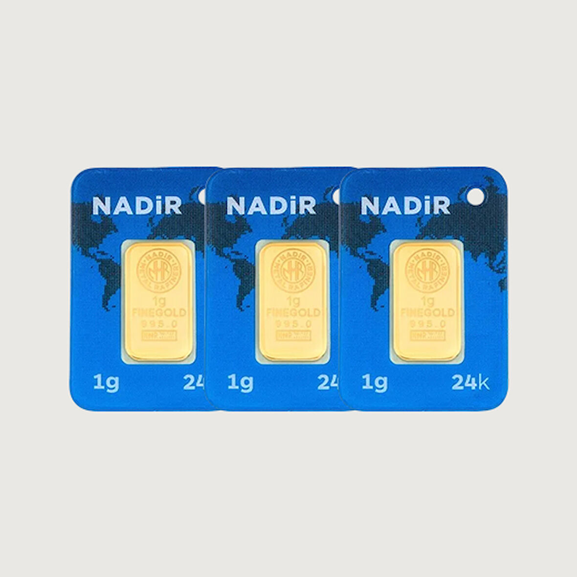 AgaKulche 24 Ayar 3 Adet 1 gr 995 Nadir Külçe Altın