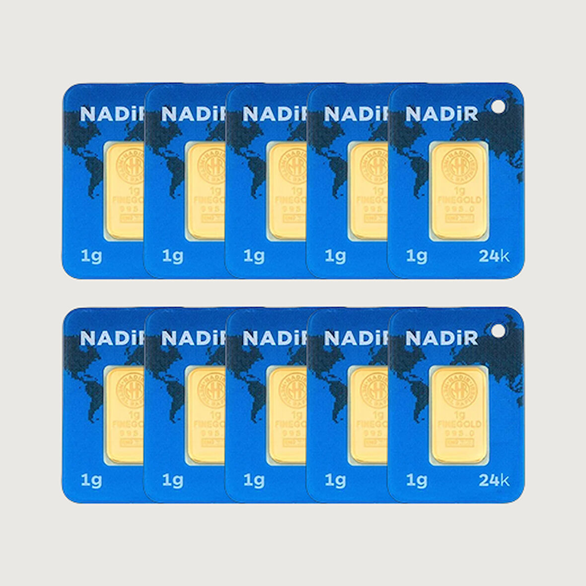 AgaKulche 24 Ayar 10 Adet 1 gr 995 Nadir Külçe Altın