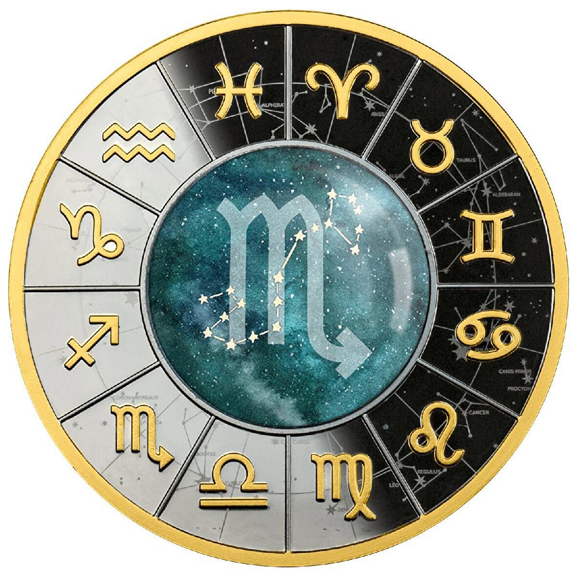 Scorpion Series: Zodiac Signs 500 CFA Francs Gümüş Sikke Coin (999.0)