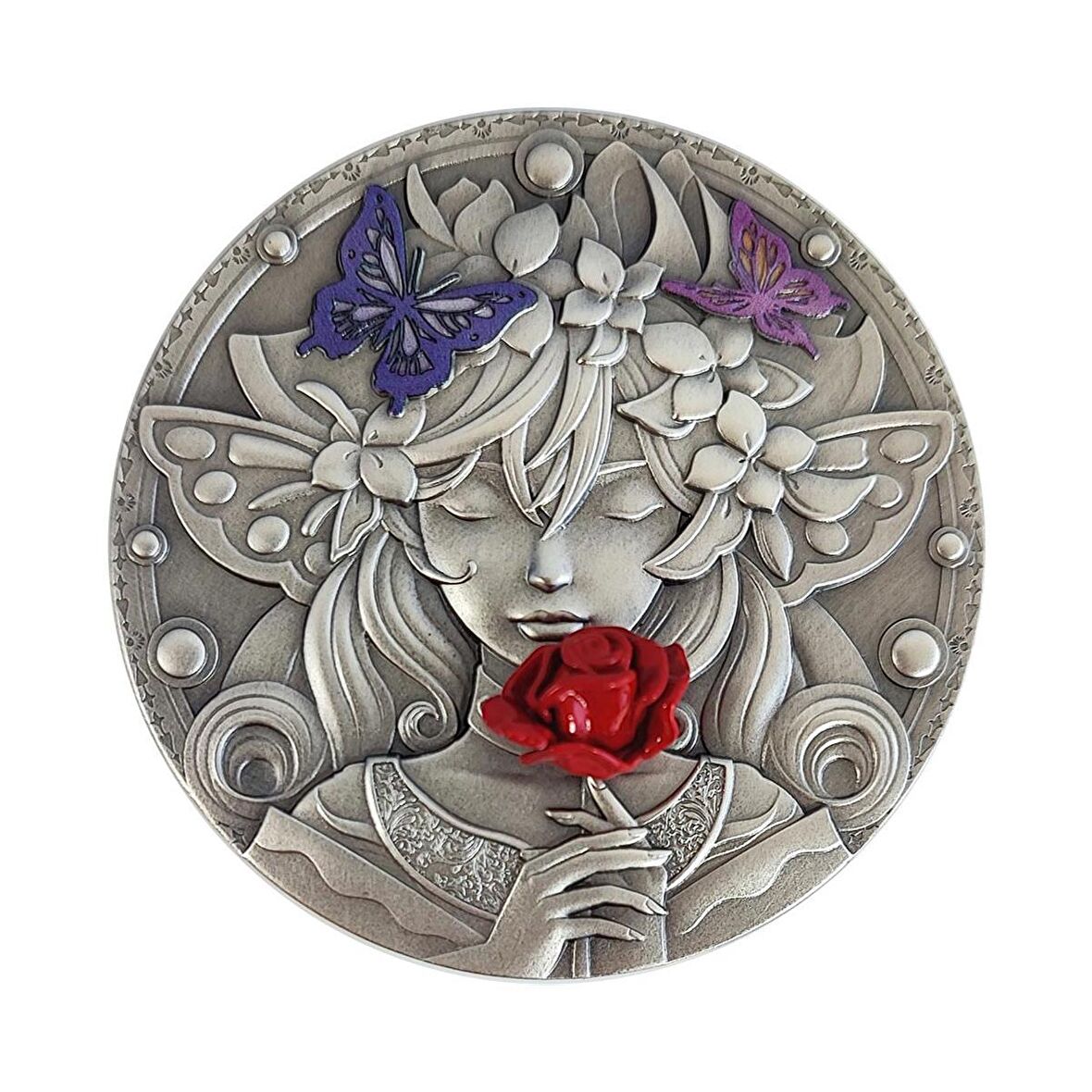 I Love You Lady With Butterflies 2023 145 Gram Gümüş Kaplama Bakır Sikke Coin