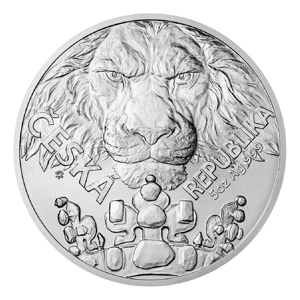 Czech Lion 2023 5 Ons 155.50 Gram Gümüş Sikke Coin (999)