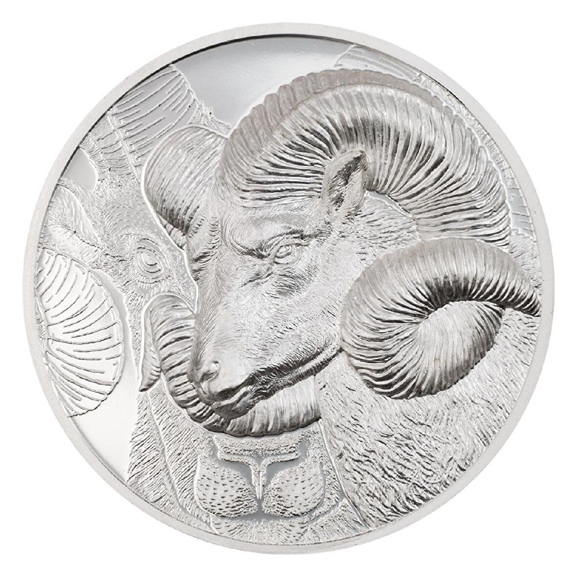 AgaKulche Dağ Koyunu Argali Gümüş Sikke Coin
