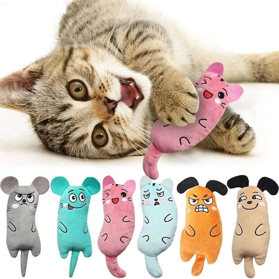 TİNEKE PELUŞ KEDİ OYUNCAĞI KEDİ OTLU CATNİPLİ   6 ÇEŞİT PELUŞ