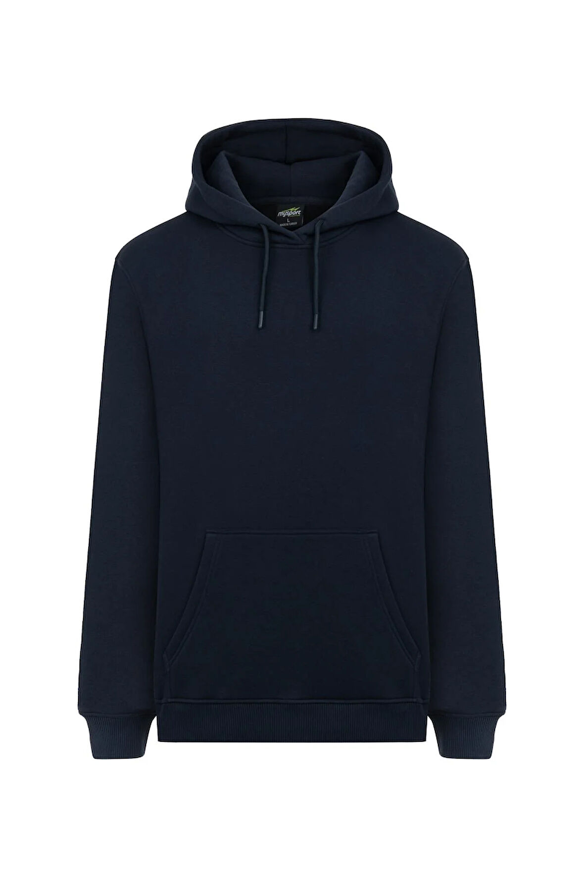 MY SPORT   5017 Erkek Yumuşacık Kapüşonlu Organik Pamuk Kanguru Cepli Regular Lacivert  Sweatshirt