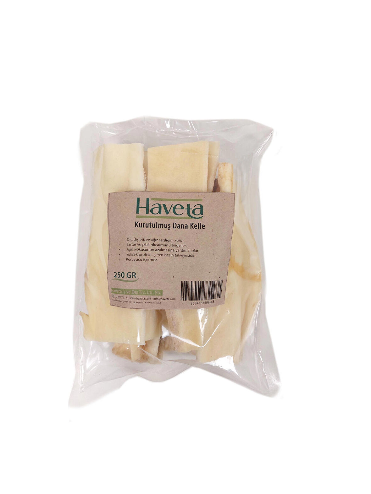 Haveta Kurutulmuş Dana Kelle Derisi 250 gr