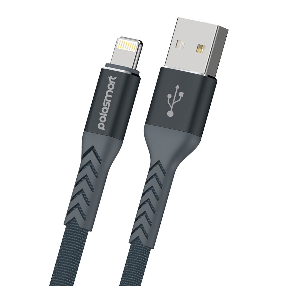 Polosmart PBS408 Lightning Şarj ve Data Kablosu 1.2 Metre Gri