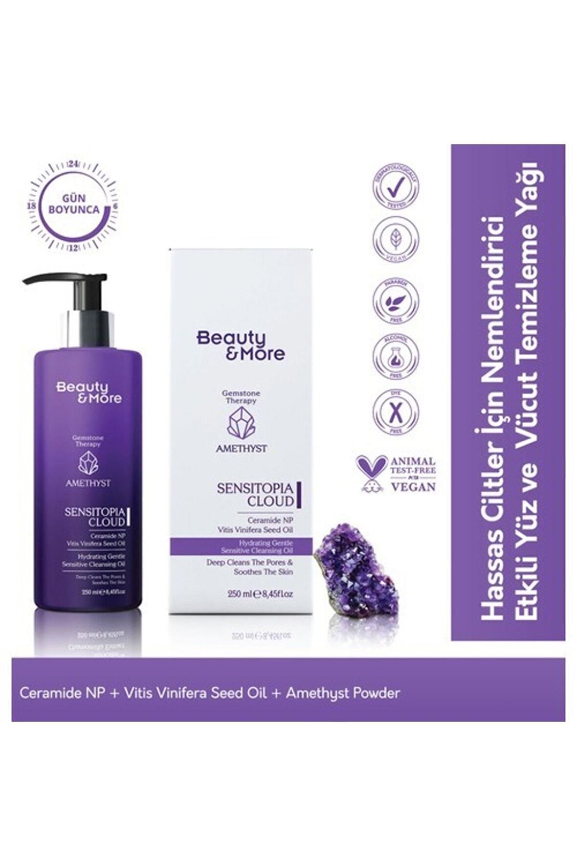 Beauty&more Ametist Purple Sensitopia Cloud Hassas Ciltler Için Nemlendirici Etkili Yüz Ve Vücut Tem