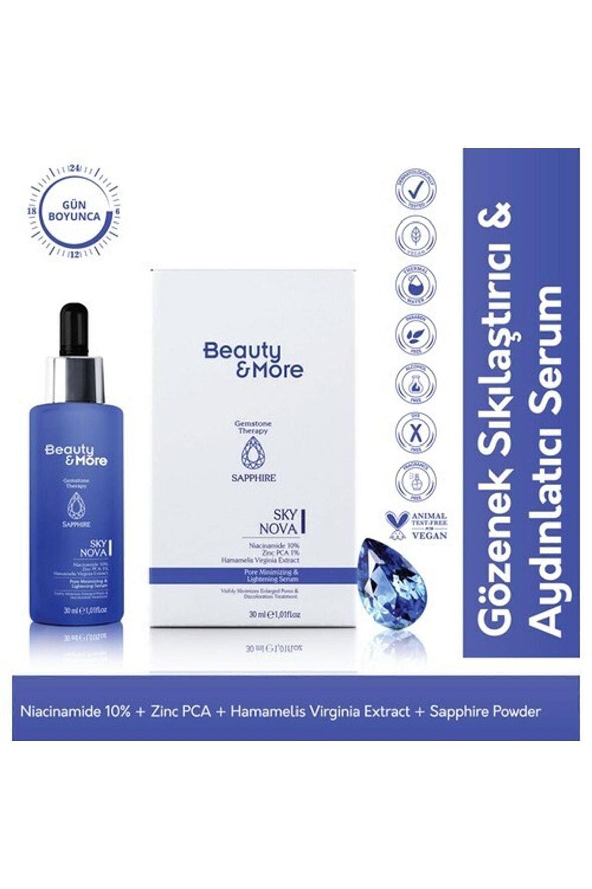 Beauty&More Safir Sky Nova Gözenek Sıkılaştırıcı & Aydınlatıcı Serum 30 ml