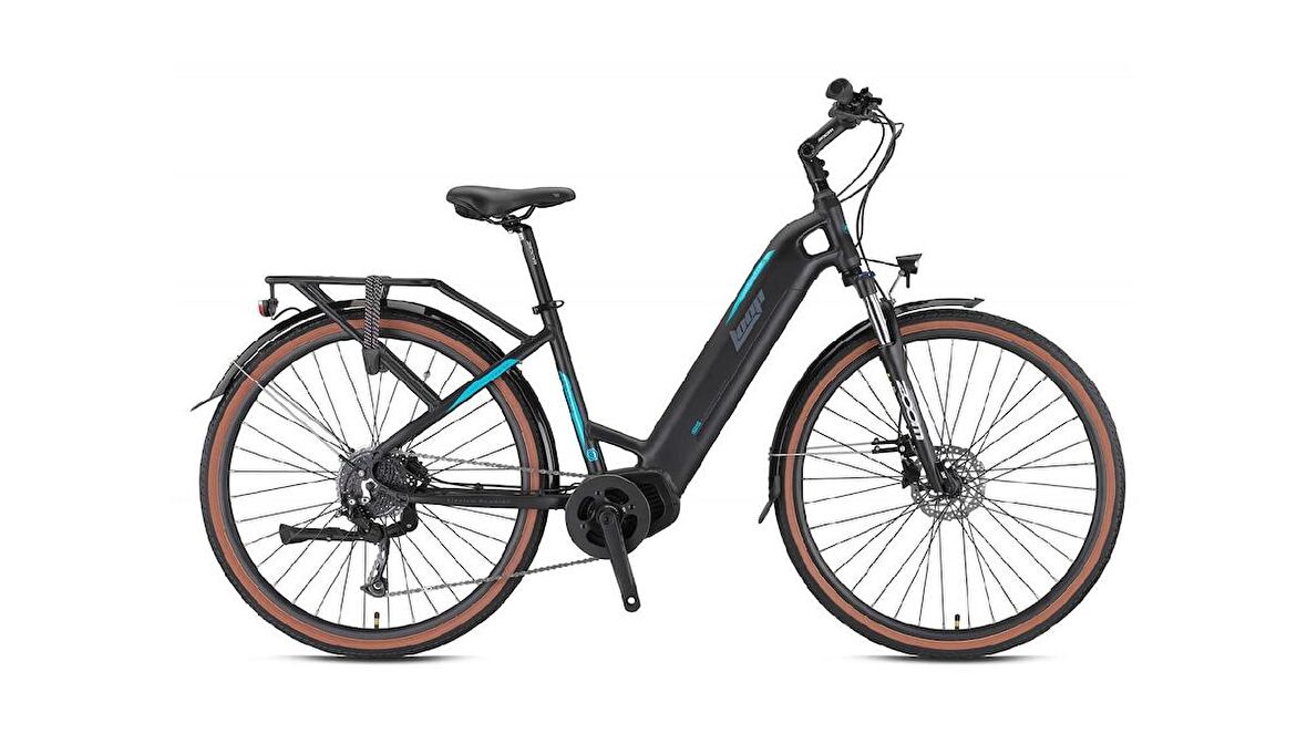 LOOP COMMUTER 28 ELEKTRİKLİ ŞEHİR BİSİKLETİ 9V HD 17.5 MAT SİYAH-FÜME-TURKUAZ