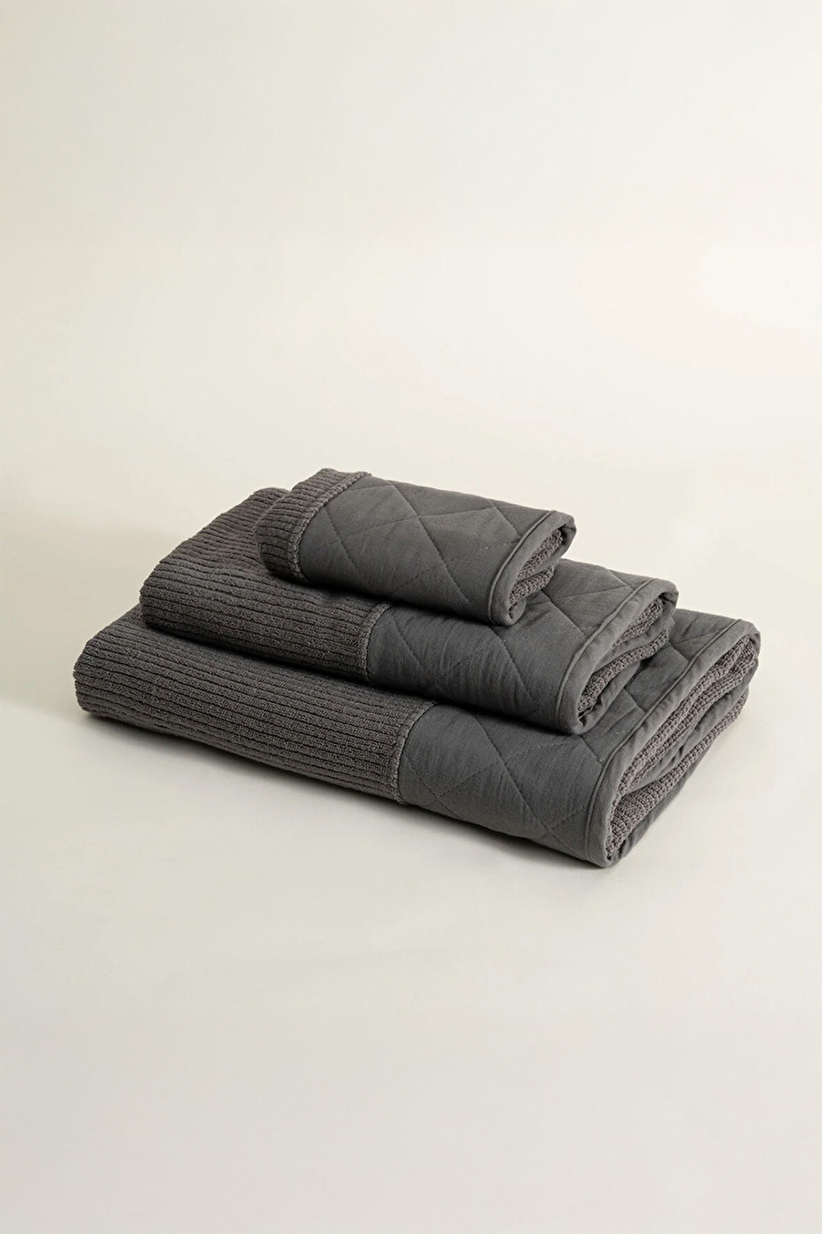 Ecocotton Hüma Antrasit %100 Pamuk 3 Parça Havlu Seti