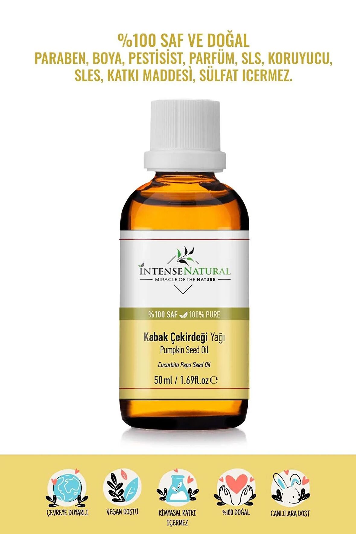 Kabak Çekirdeği Yağı Soğuk Sıkım 50 ml %100 Saf ve Doğal Pumpkin Seed Carrier Oil