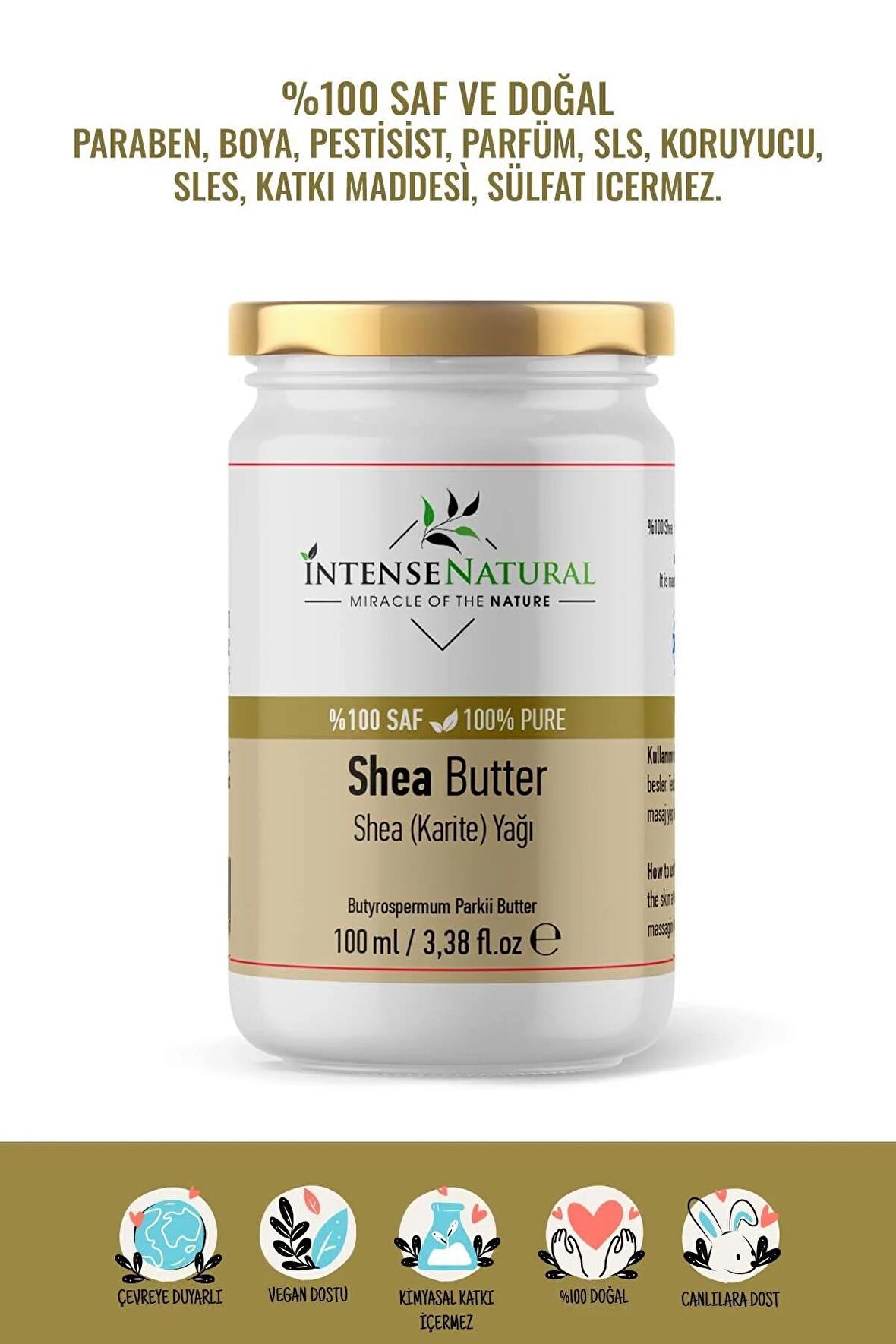 Shea Butter Soğuk Sıkım 100 ml %100 Saf ve Doğal Karite Yağı Shea Butter Oil