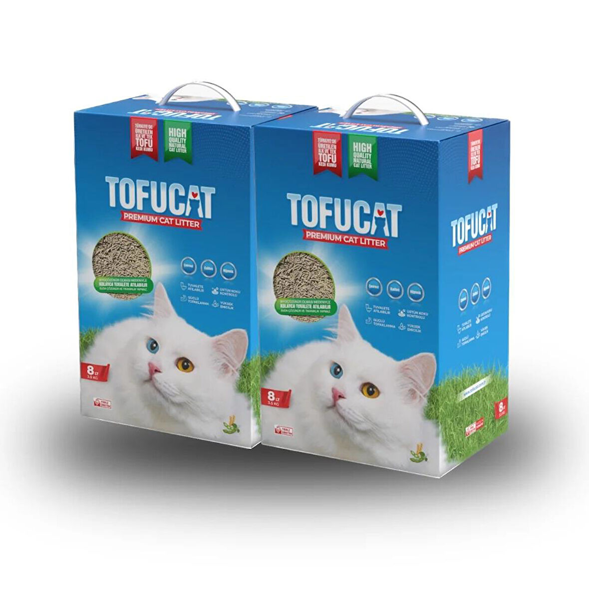 TofuCat Tuvalete Atılabilen Koku Hapsedeci Topaklanan Doğal Kedi Kumu 8 Lt (2 Adet)
