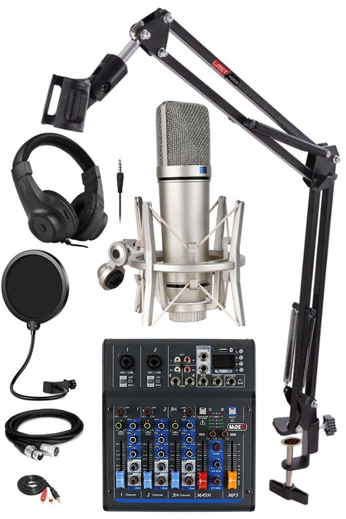 Lastvoice Mix Paket-3 Stüdyo Youtuber Podcast Kayıt Ekipman Seti