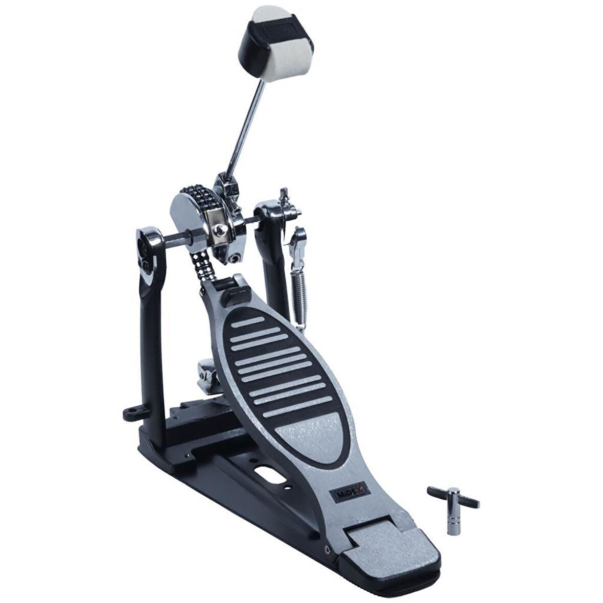 Midex PD-12 Bateri Davul Single Kick Pedalı Çift Zincirli Ayarlanabilir Stabilizatör