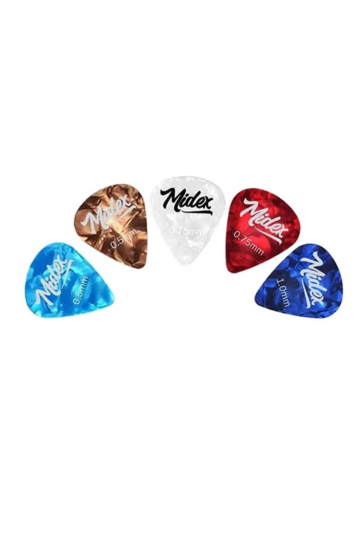 Midex PN-5 5'li Gitar Penası 1 Ad Pena Kutusu Hediye (0.46mm, 0.73mm, 1.00mm)