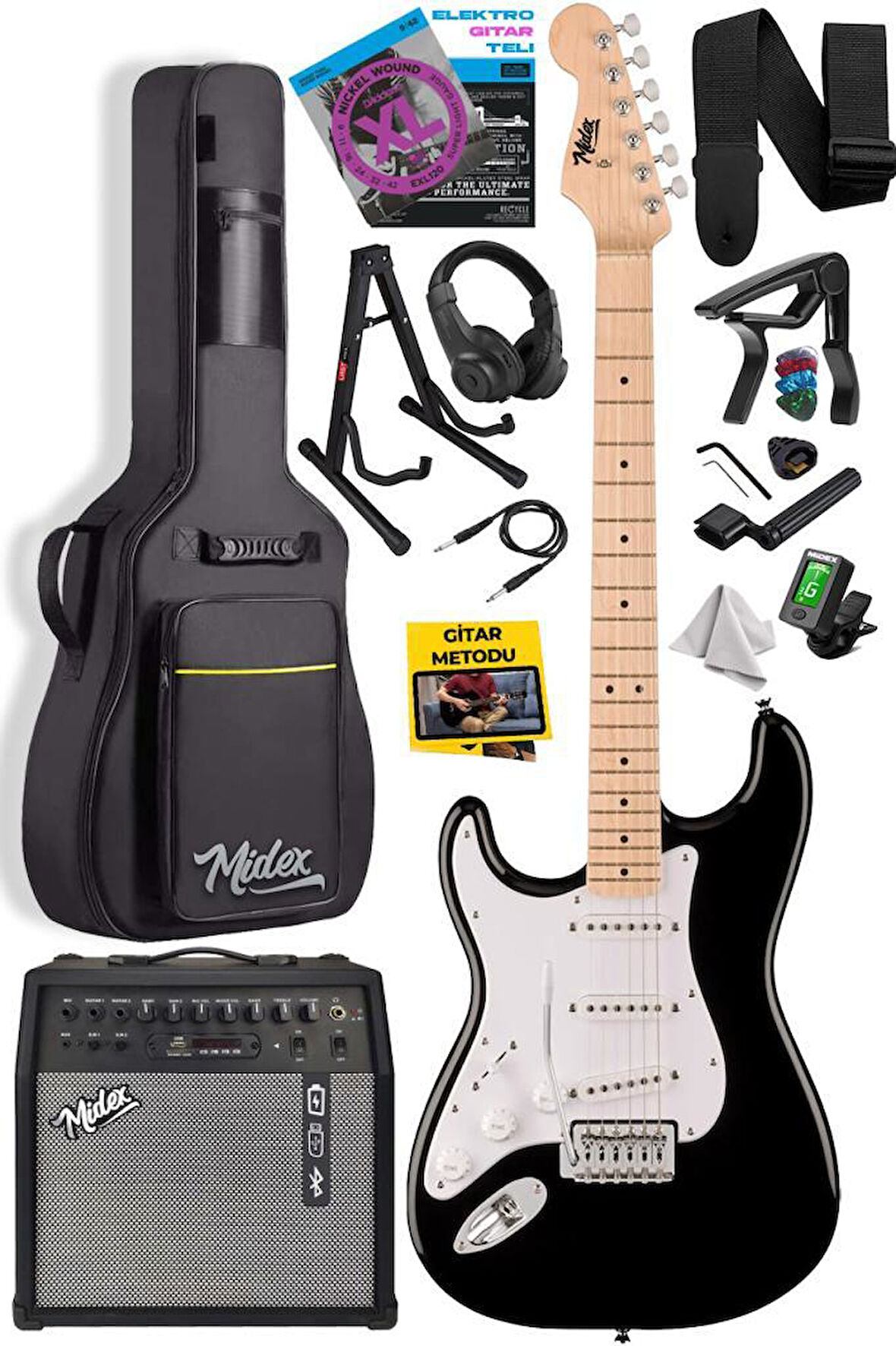 Midex RPH-31WB-50AMP Solak Elektro Gitar 50W Amfili Full Set