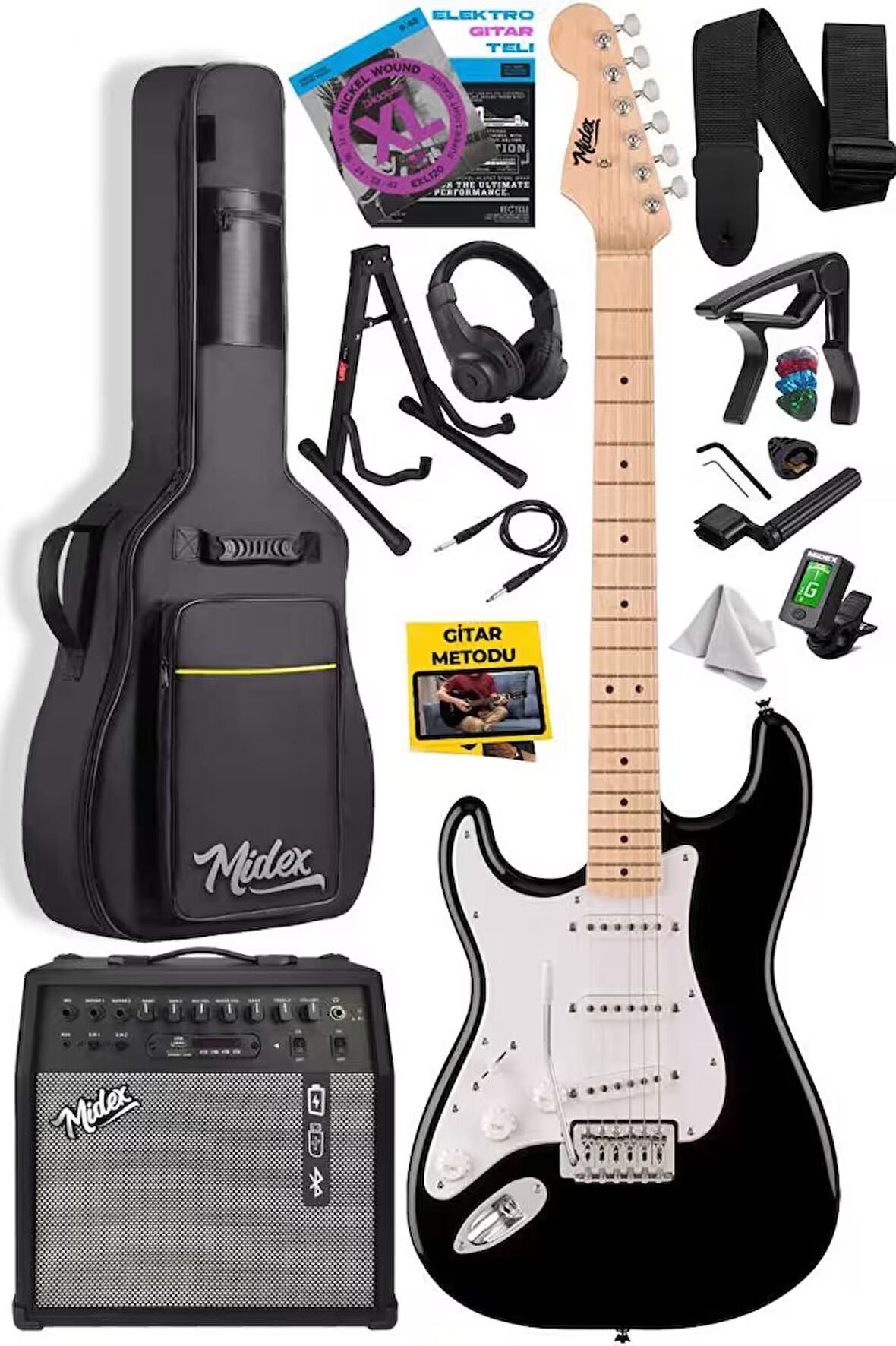 Midex RPH-31WB-50AMP Solak Elektro Gitar 50W Amfili Full Set