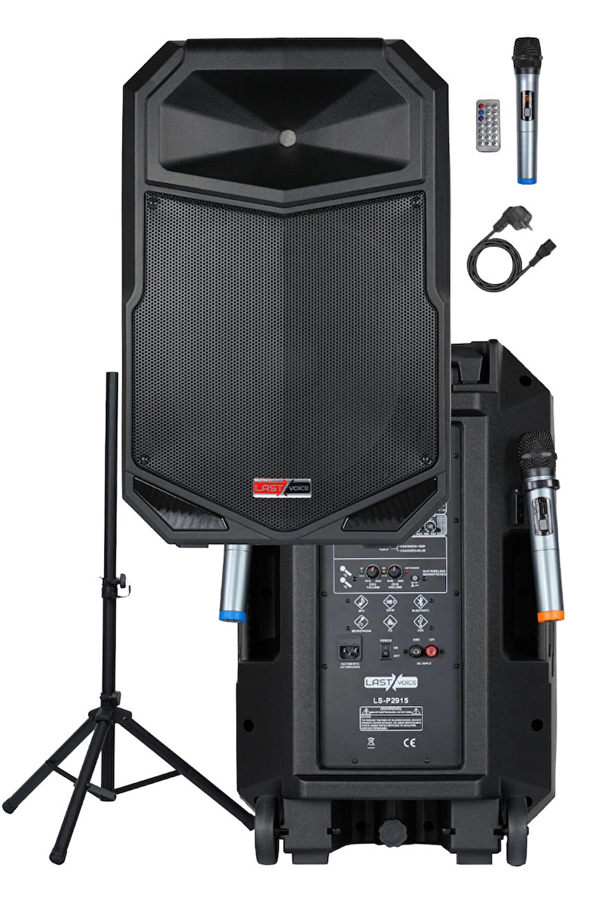 Lastvoice LS-P2915 Portatif Taşınabilir Mikrofonlu Şarjlı Ses Sistemi Hoparlör 15 İNÇ 850 WATT