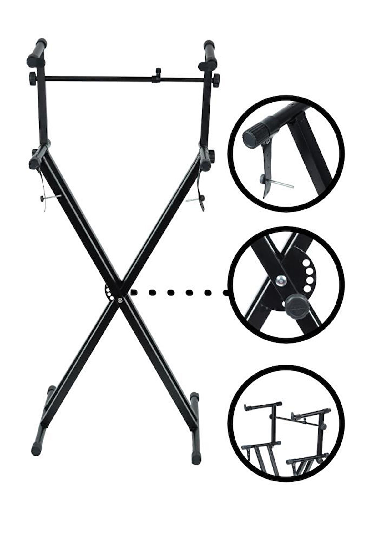 Lastvoice KS-04K Çift Profilli 2 Katlı Org Sehpası Standı Ayağı