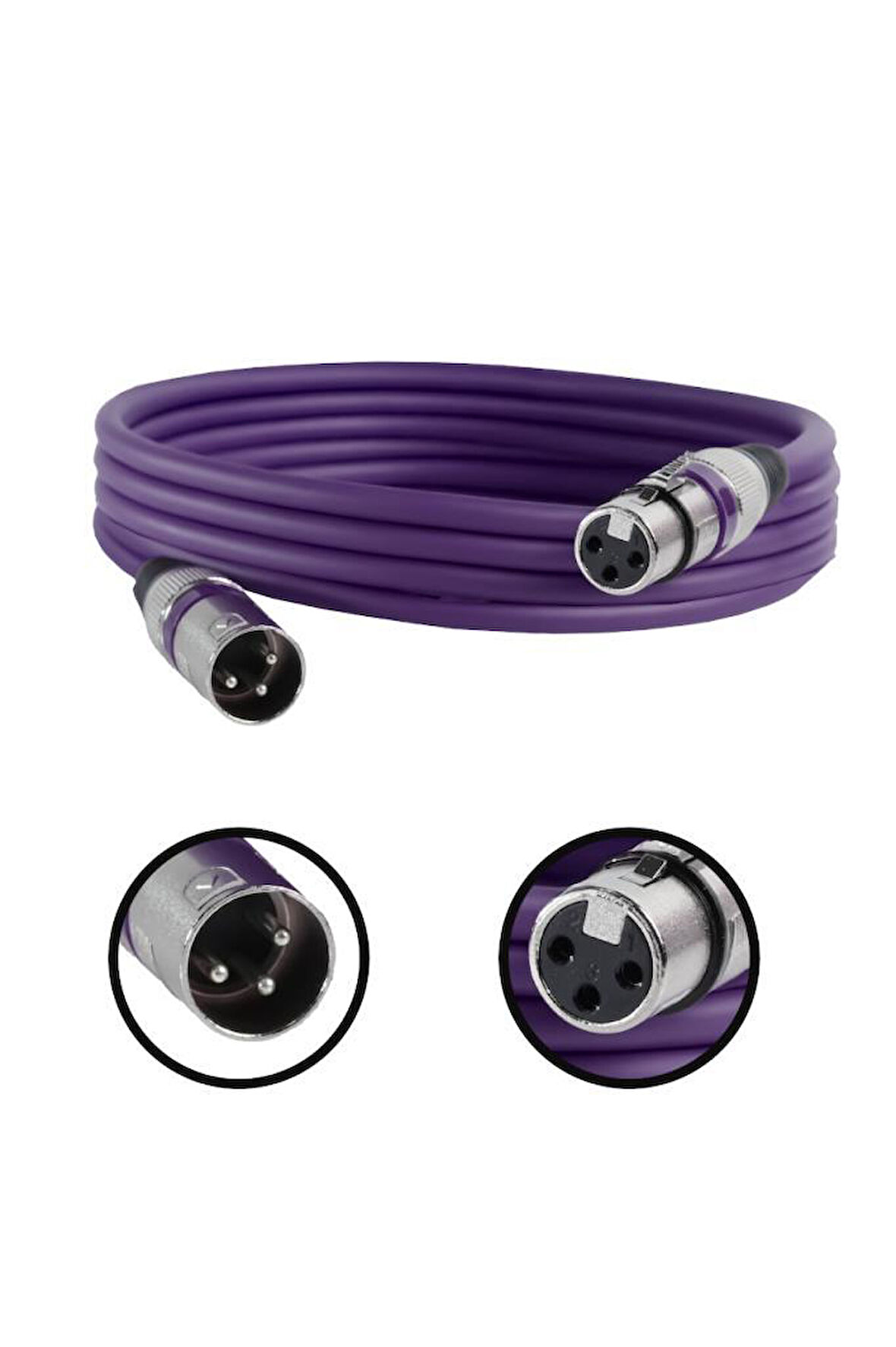 Midex MXL-3M-PRP Kaliteli XLR TO XLR 3 mt. Mikrofon Kablosu