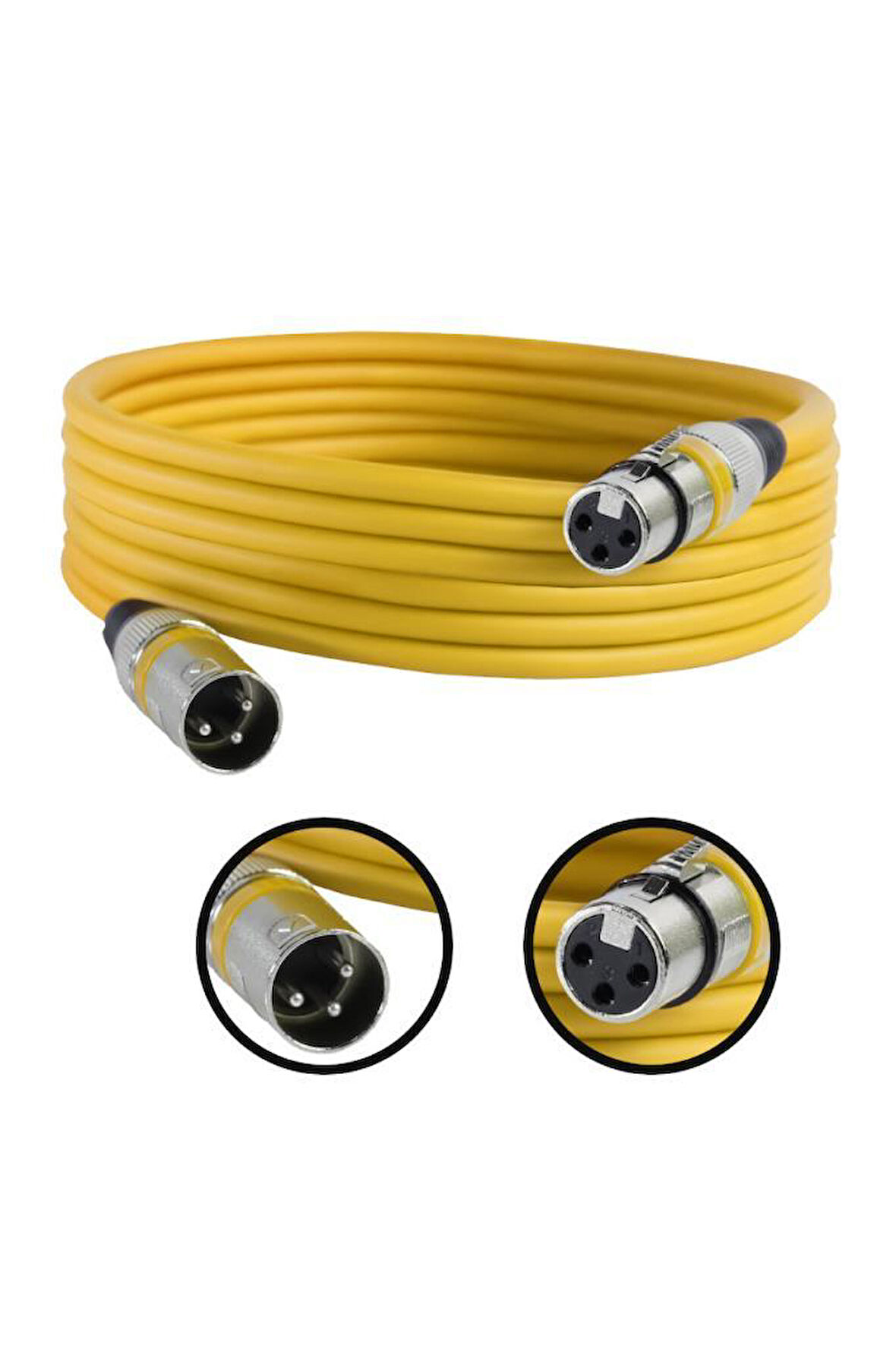 Midex MXL-5M-YLW Kaliteli XLR TO XLR 5 mt. Mikrofon Kablosu
