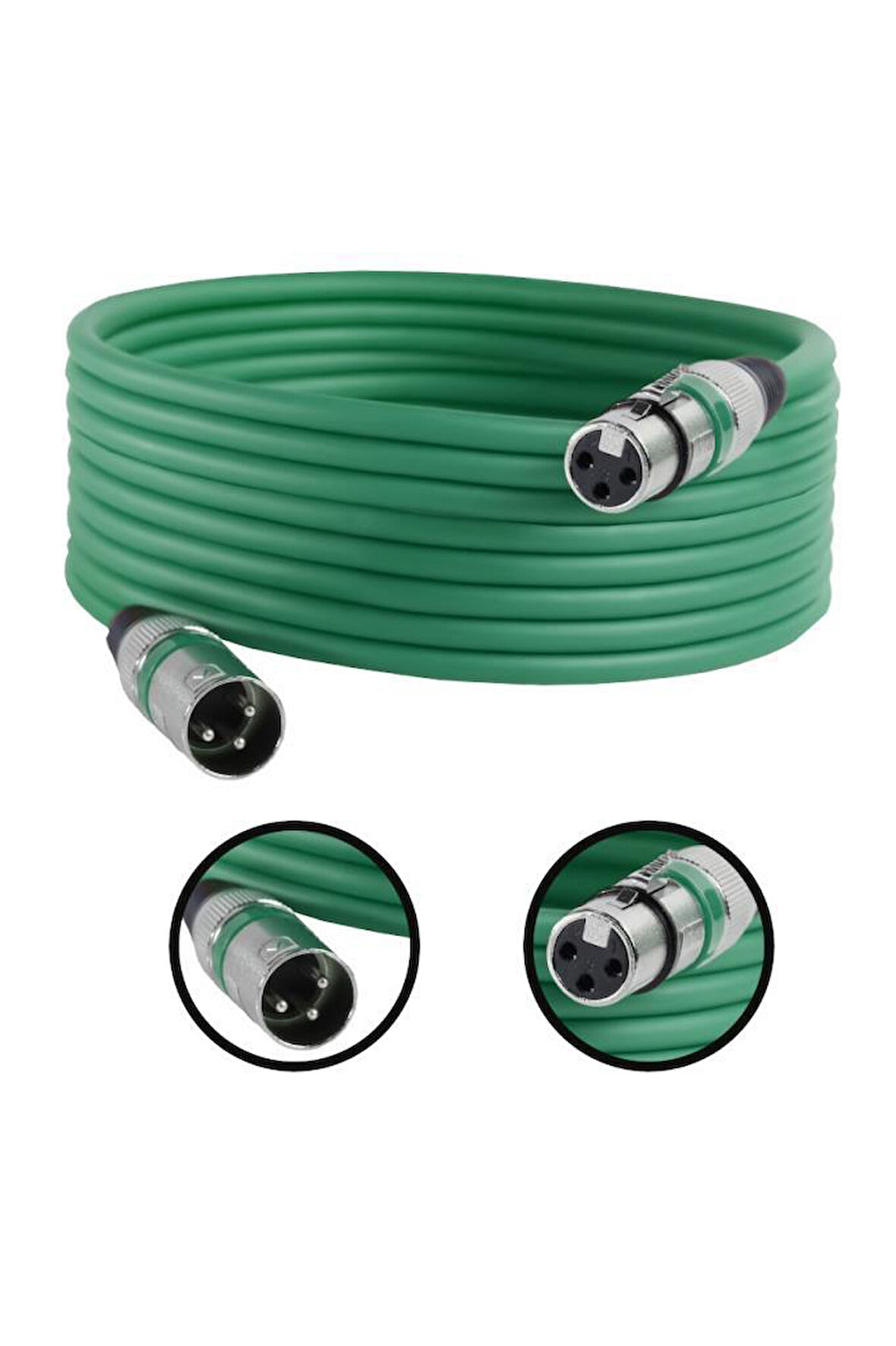 Midex MXL-10M-GR Kaliteli XLR TO XLR 10 mt. Mikrofon Kablosu