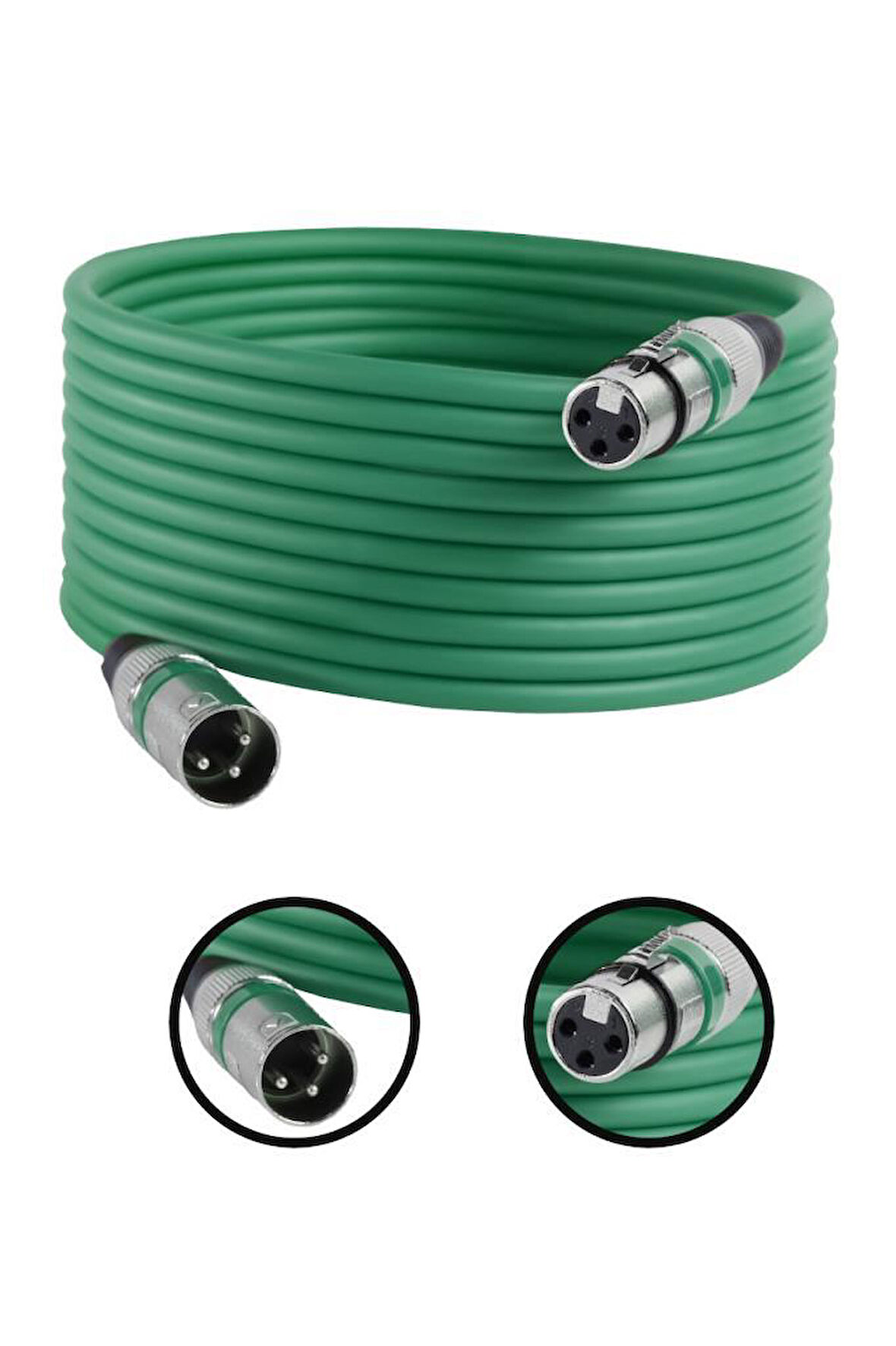 Midex MXL-15M-GR Kaliteli XLR TO XLR 15 mt. Mikrofon Kablosu