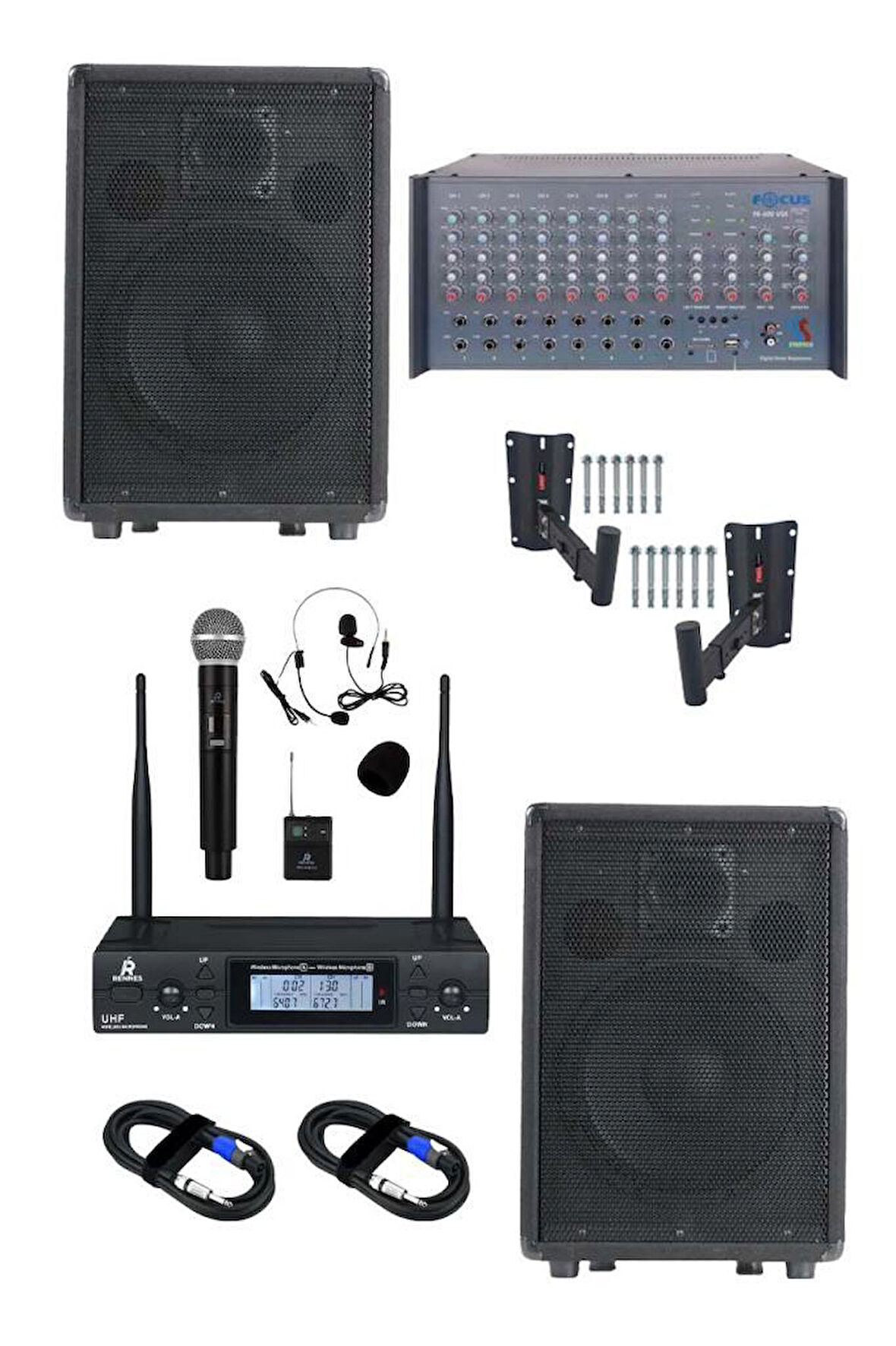 Lastvoice Elit Plus Paket-2 Profesyonel Ses Sistemi Mikser Amfi Hoparlör Mikrofon