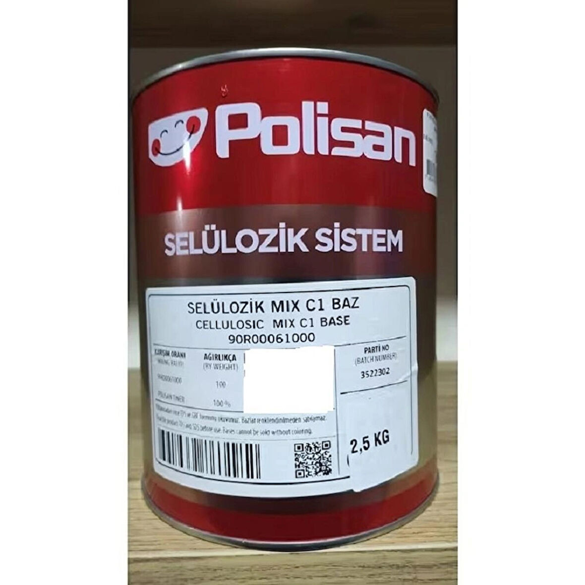 POLİSAN SELÜLOZİK BOYA DENİZ MAVİSİ RENK 2,5 KG 2,52 L KOD:5002
