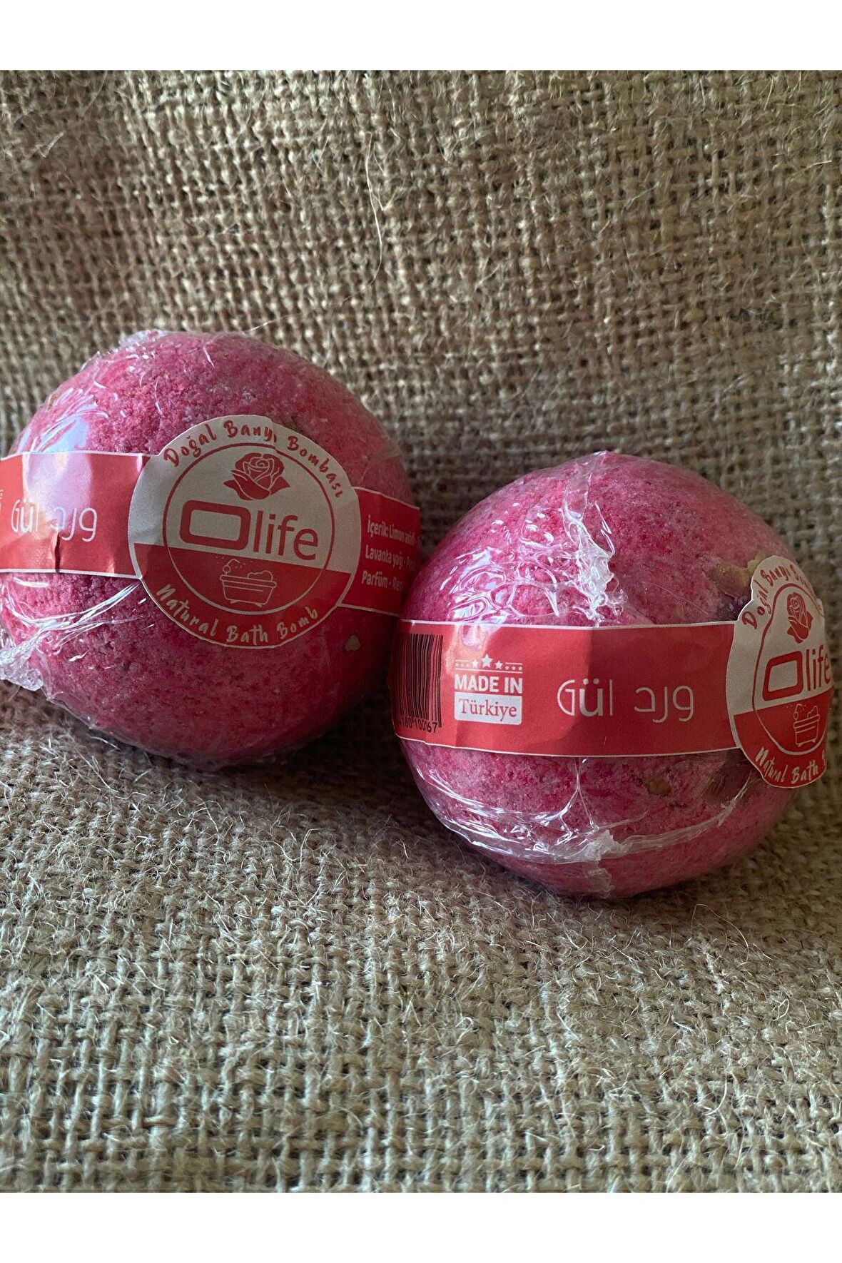 El Yapımı Gül Kokulu 2 Adet Banyo Topu (2x100g)