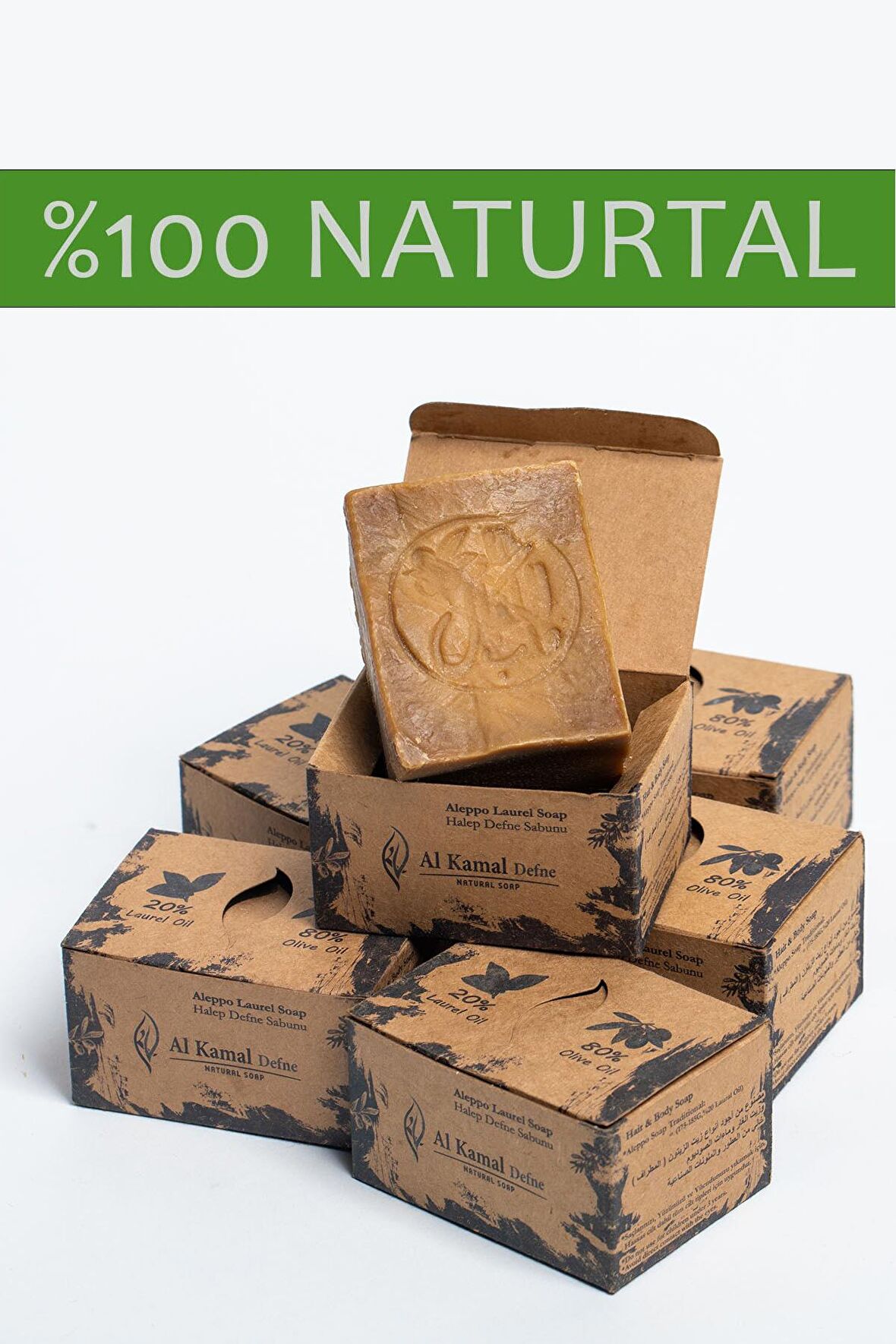 6 Adet Doğal El Yapımı Sabunu 20% Defne Yağı 1 kg