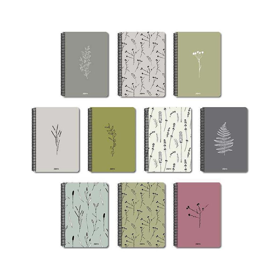 Papirüs Doğa Sert Kapak 100 Yaprak 16x23cm Spiralli  Çizgisiz Defter