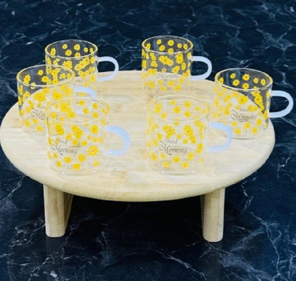 Miraç 6 lı Papatya Desenli Kahve Bardağı MRC-87