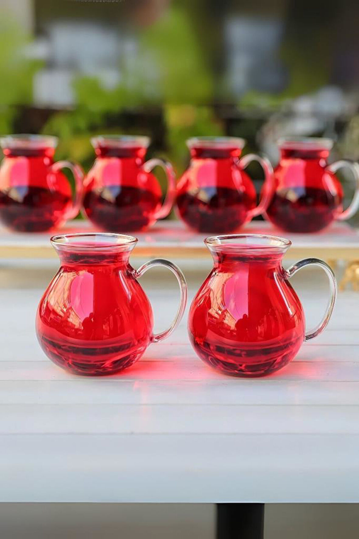 Mien Isıya Dayanıklı 6'lı Borosilikat Cam Bardak Kulplu Modern Çay Bardağı Seti Takımı