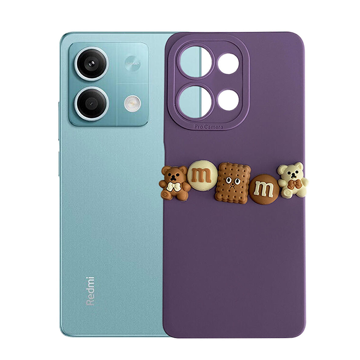 Xiaomi Redmi Note 13 5G Kılıf 3D M Bear Kamera Korumalı Silikon Kapak