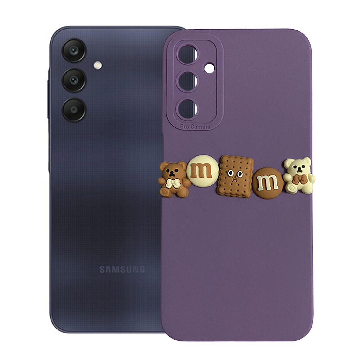 Samsung Galaxy A25 Kılıf 3D M Bear Kamera Korumalı Silikon Kapak