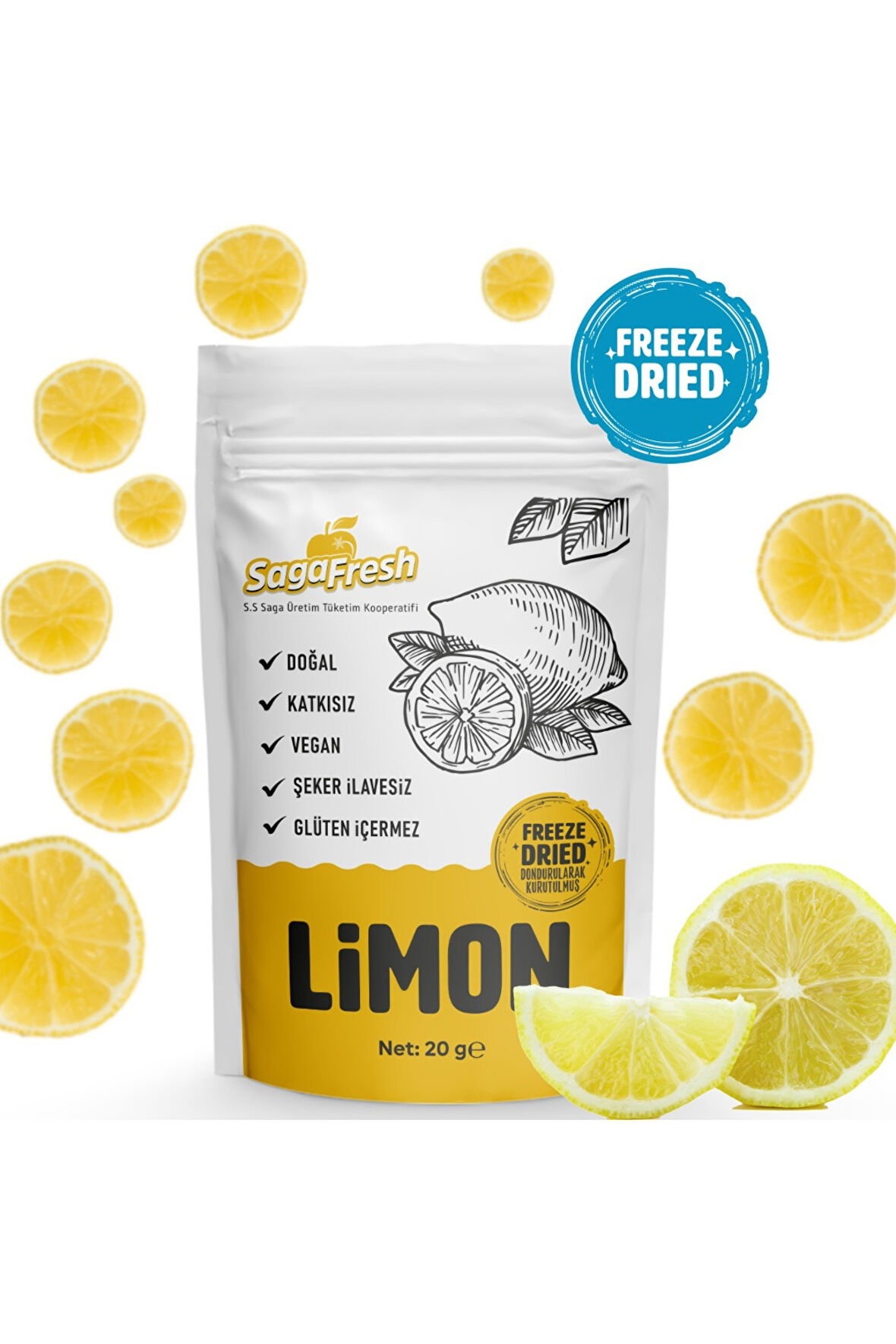 Dondurularak Kurutulmuş Limon Dilimleri 20g