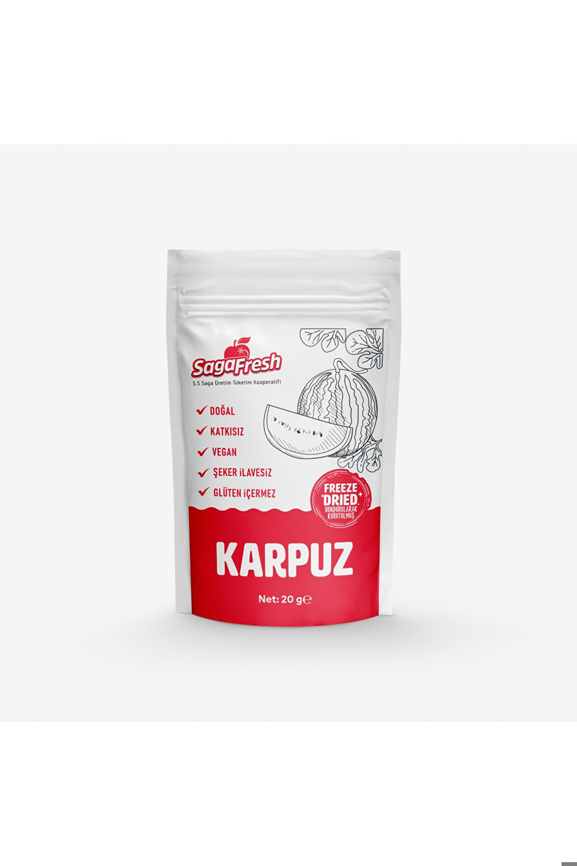 Dondurularak Kurutulmuş Karpuz Dilimleri 20g