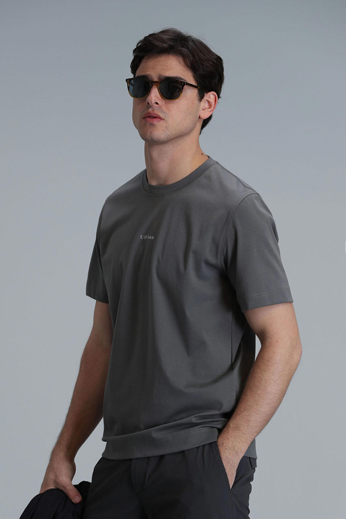 Lufian Erkek Antony Modern Grafik T-Shirt 111020204 Yeşil
