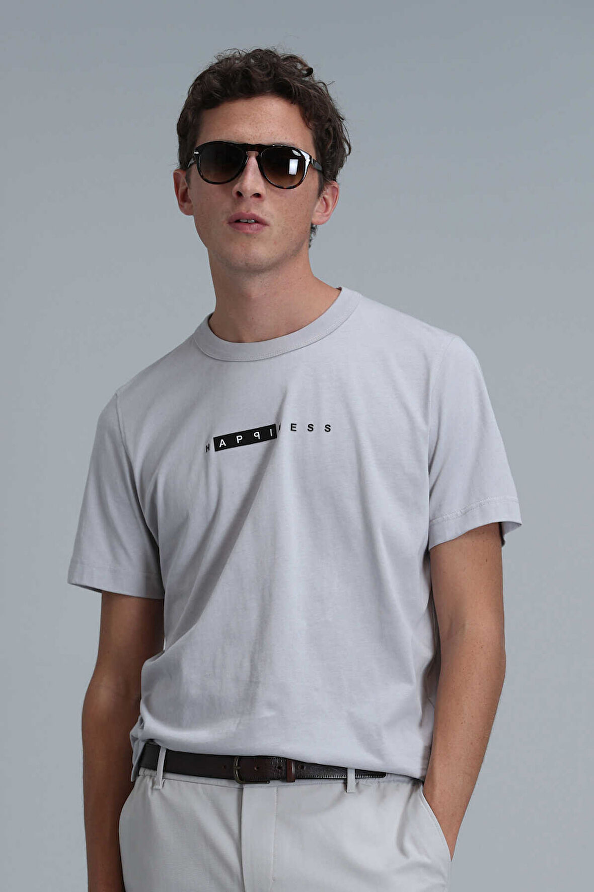 Kane Modern Grafik T-Shirt Taş