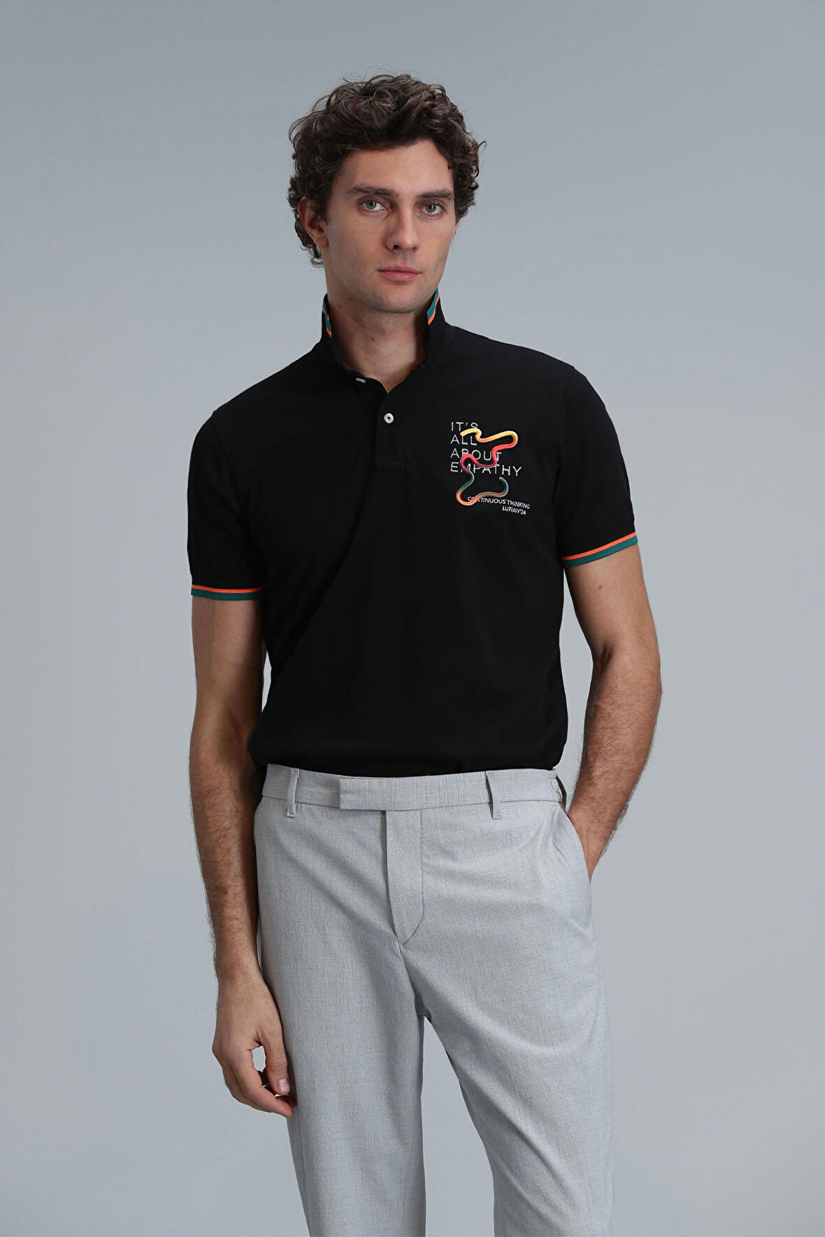 Lufian Erkek Kıng Smart Polo T-Shirt 111040173 Siyah
