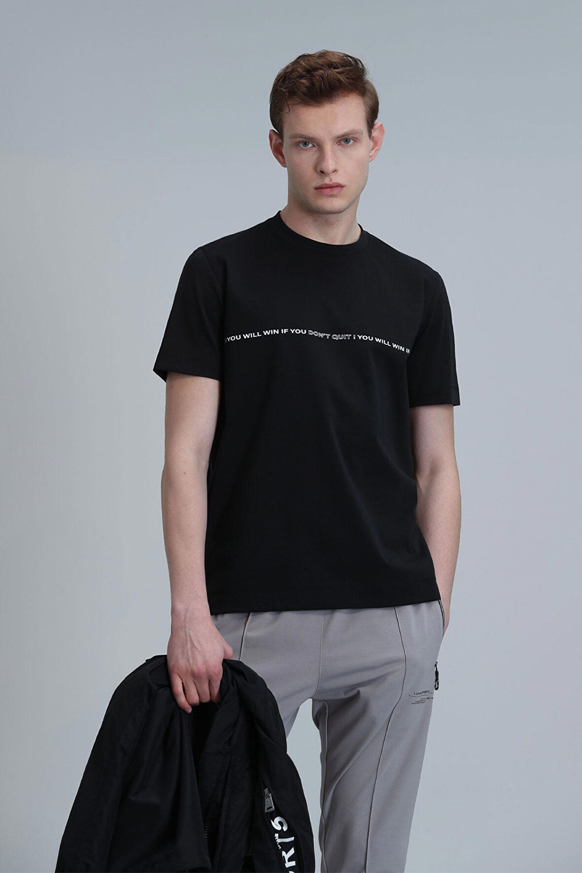 Carlos Modern Grafik T- Shirt Siyah