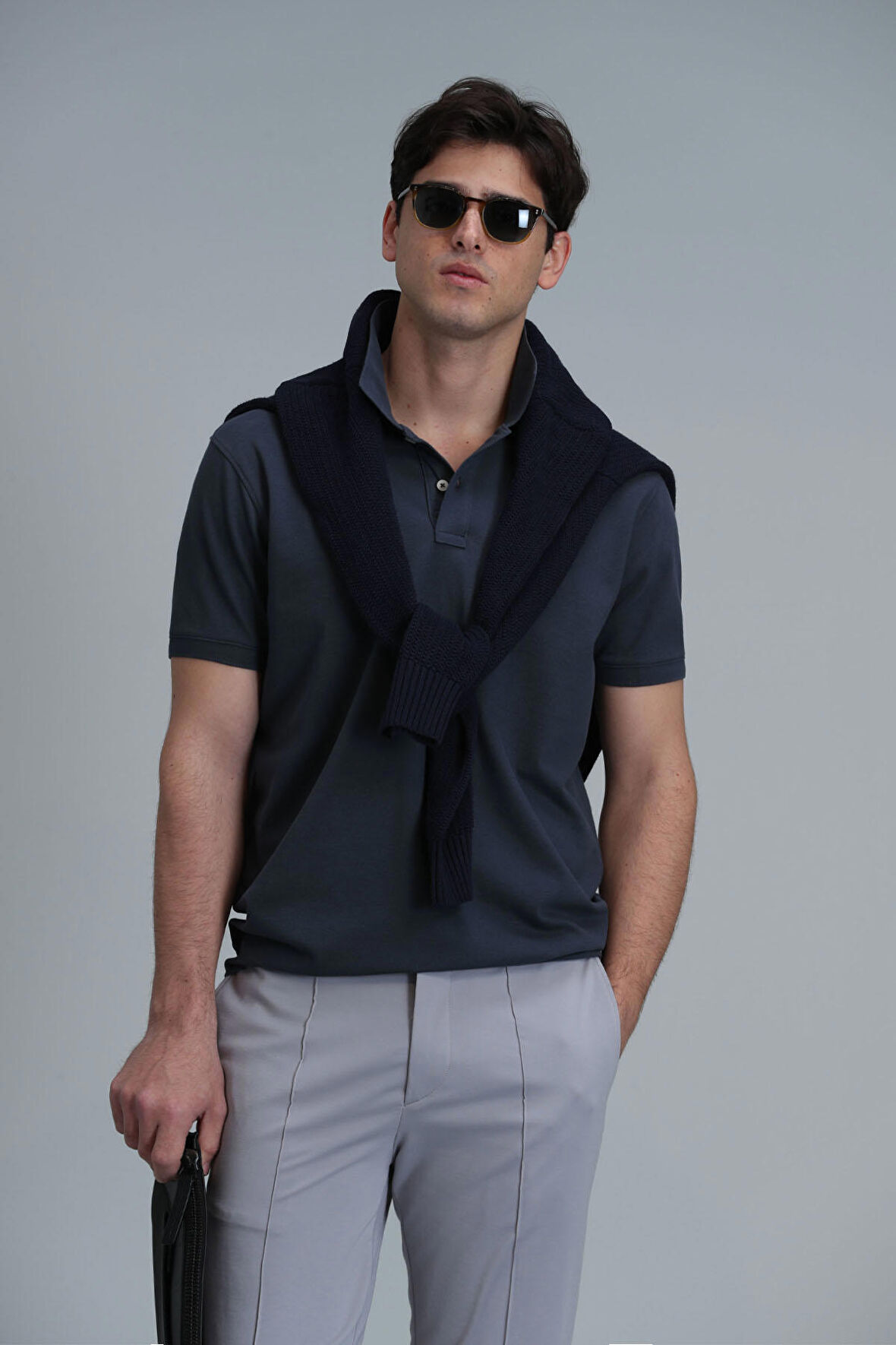 Lufian Erkek Laon Smart Polo T-Shirt 111040164 Antrasit