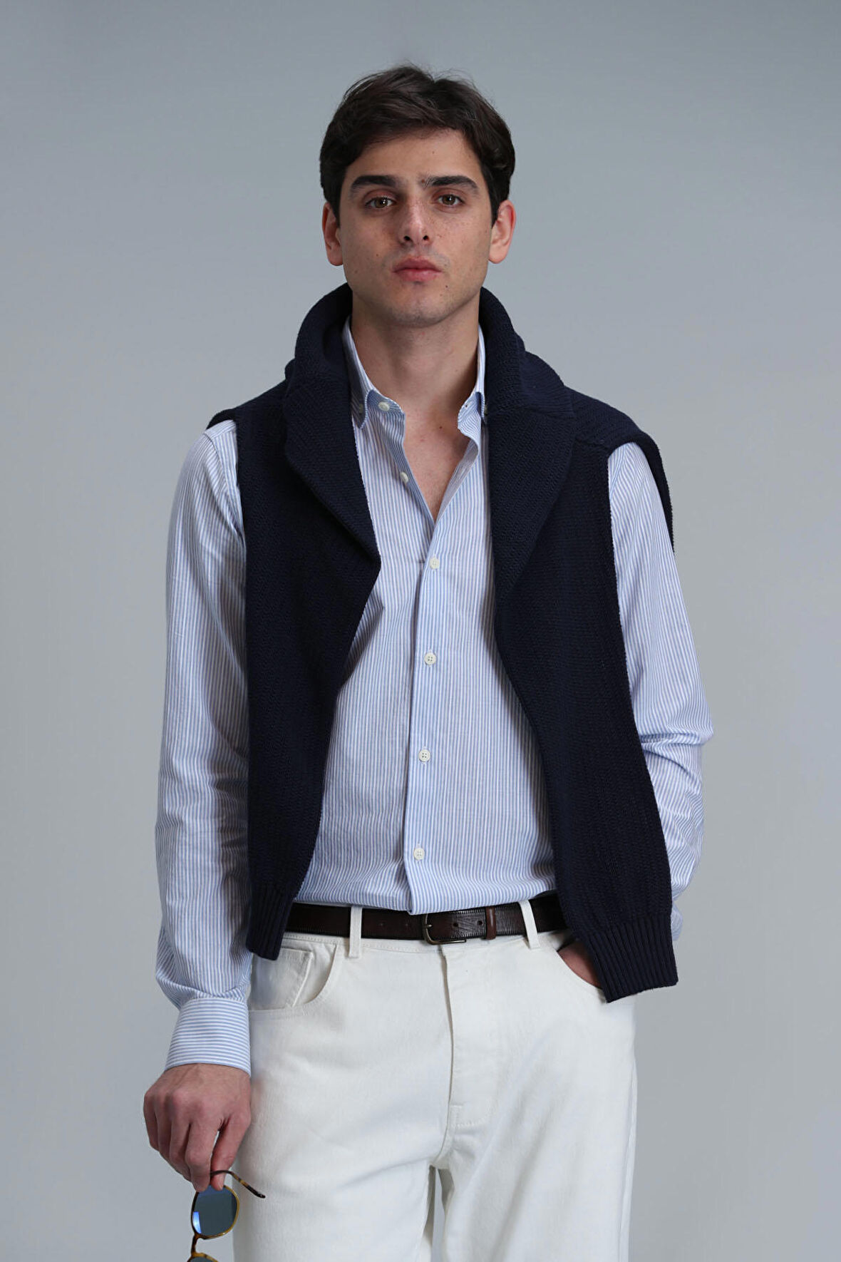Lufian Erkek Varda Basic Comfort Slim Fit Gömlek 111010606 Mavi
