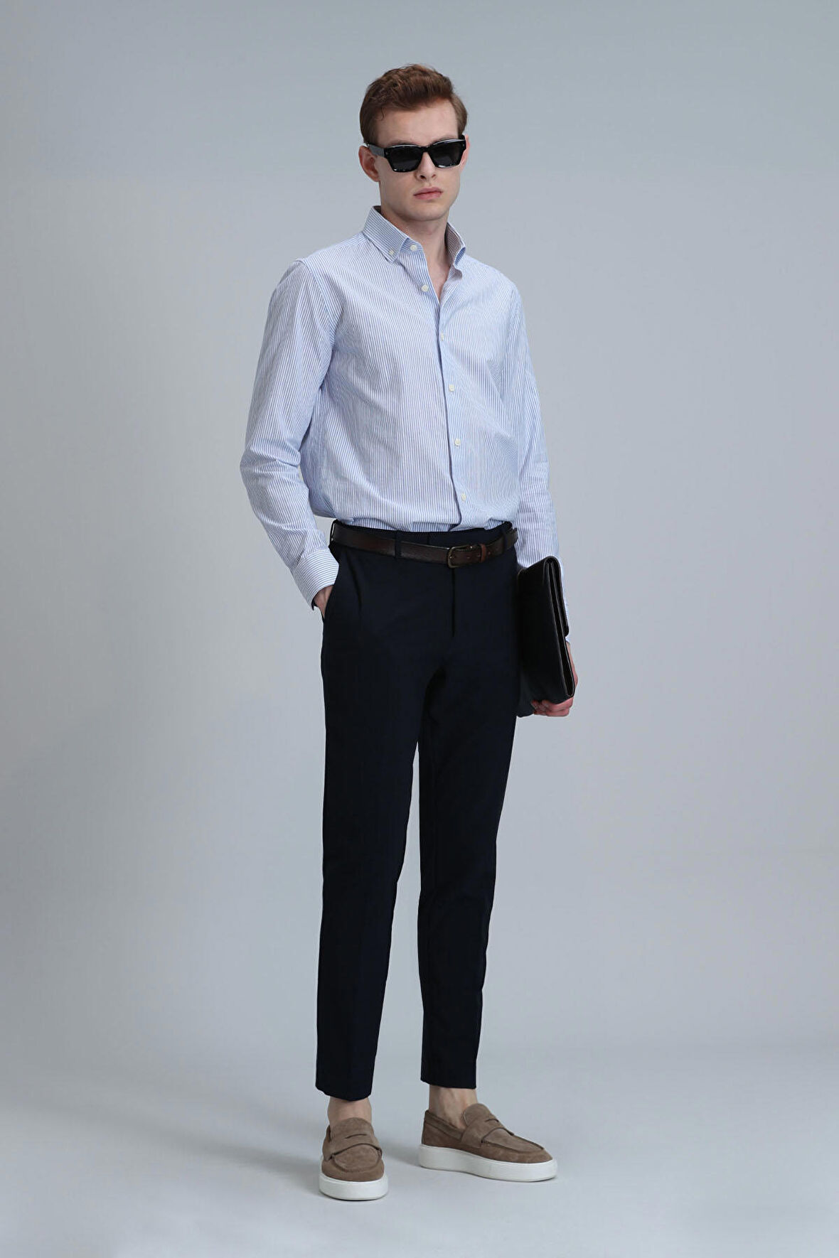 Lufian Erkek Hery Smart Chino Slim Fit Pantolon 111190318 Lacivert