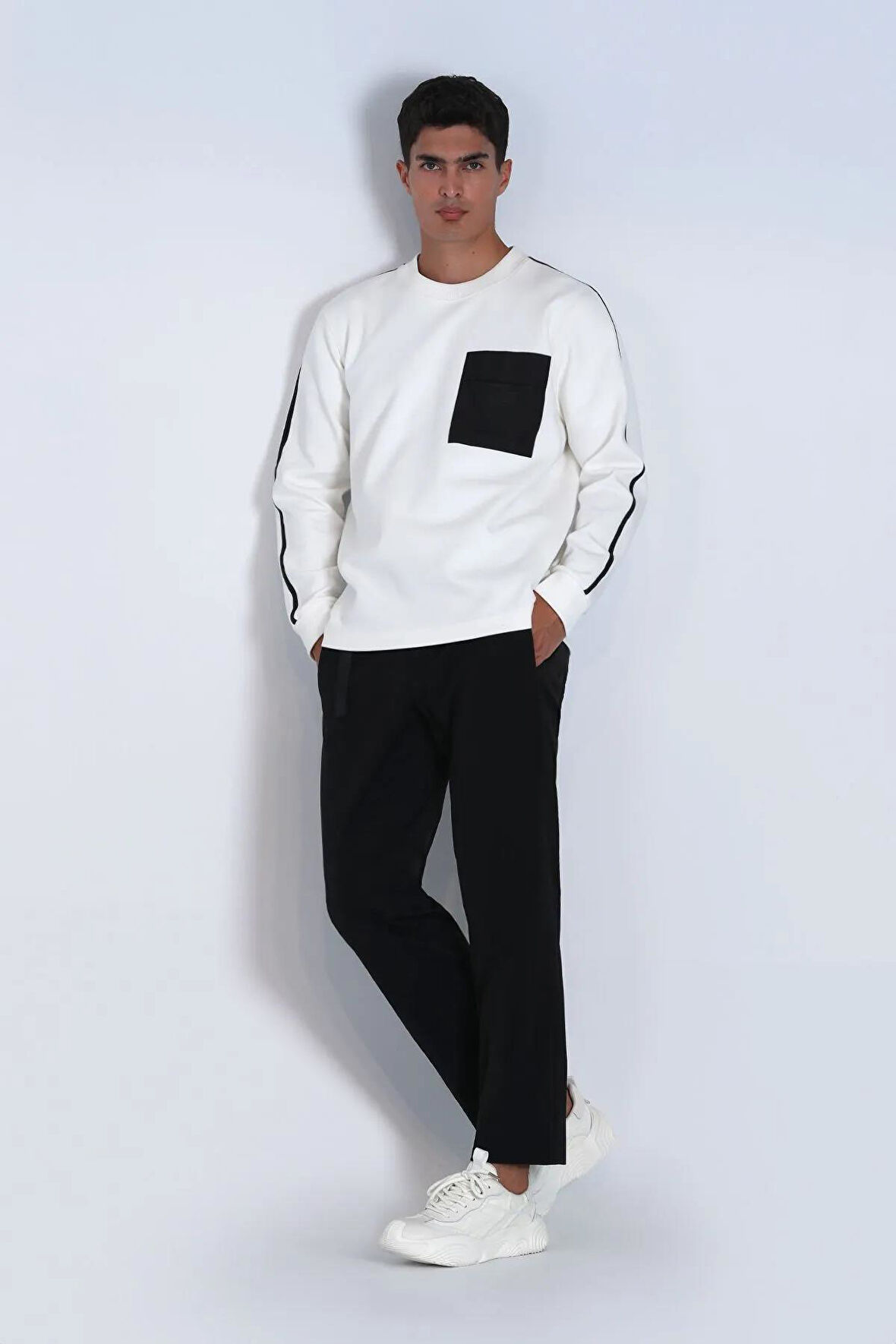 Lufian Techno Erkek Sweatshirt Kırık Beyaz